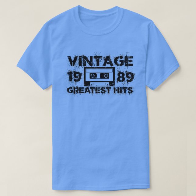 T-shirt 1989 Les plus grands succès Vintage Noir (Design devant)