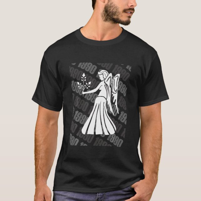 T-shirt 1990 Zodiac Anniversaire Cadeau Horoscope Virgo (Devant)