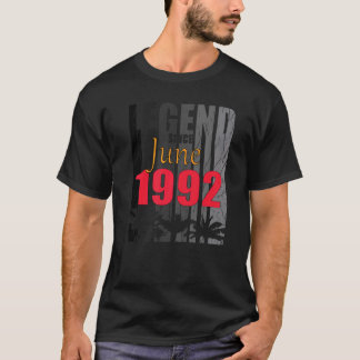 T-shirt 1992 Né En Juin Naissance Dit