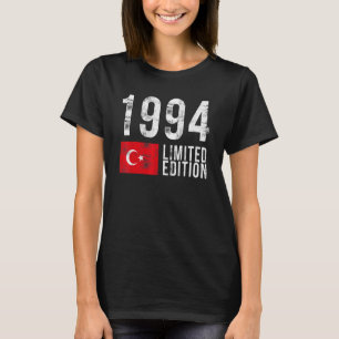 T-shirt 1994 Limited Edition Turquie avec drapeau Annivers