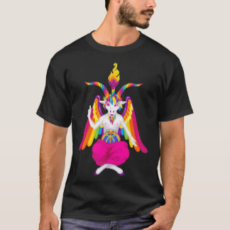 T-shirt 1997 Neon Rainbow Baphomet MAINTENANT AVEC GOATUNI