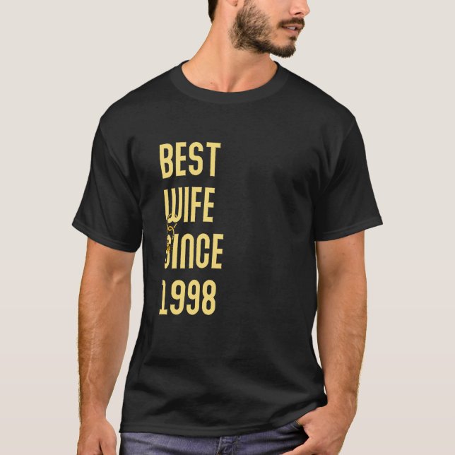 T-shirt 1998 Anniversaire Mariage Pour Son Mat Couples (Devant)