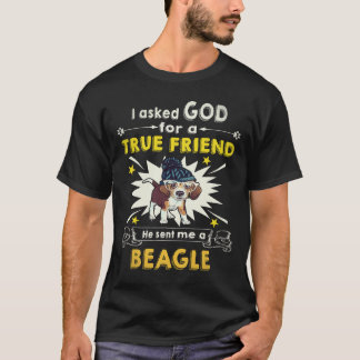 T-shirt 19 a demandé à Dieu - Vrai Ami - Un Beagle