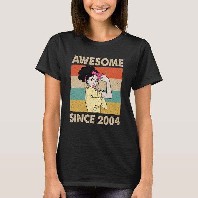 T-shirt 19 ans Awesome depuis 2004 19e anniversaire (Devant)