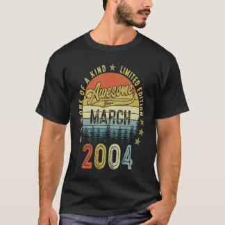 T-shirt 19 Ans Awesome depuis mars 2004 19e anniversaire