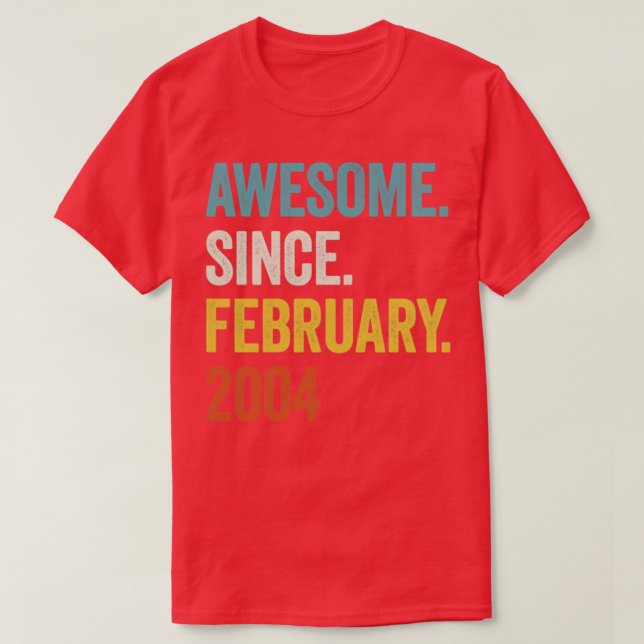 T-shirt 19 Ans d'émerveillement depuis février 2004 19e an (Design devant)