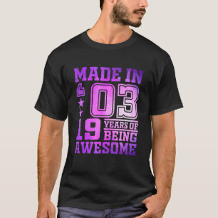 T-shirt 19 Ans Fille Pour 19ème Anniversaire Fille Née En