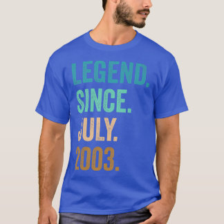 T-shirt 19 Ans Légende depuis Juillet 2003 19e Anniversair