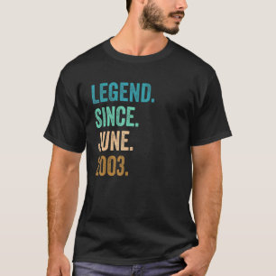 T-shirt 19 Ans Légende depuis juin 2003 19e anniversaire