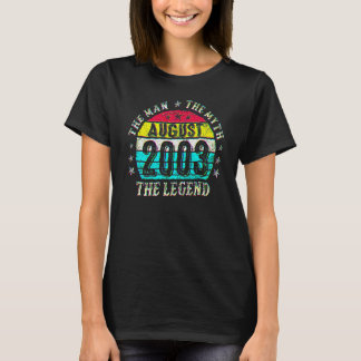T-shirt 19 ans L'Homme Mythe Légende Août 2003 19e Anniver