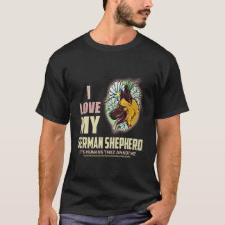 T-shirt 19 J'aime mon berger allemand, ce sont les humains