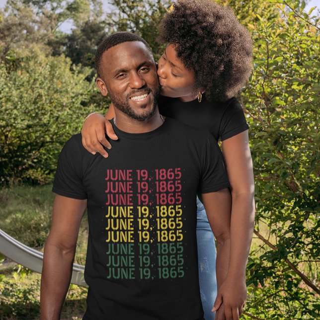 T-shirt 19 juin 1865 Texte répété Histoire des Noirs 19 ju (Créateur téléchargé)