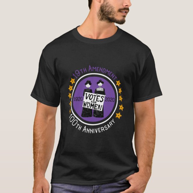 T-shirt 19E Amendement Xix Suffragette 100 Anniversaire (Devant)