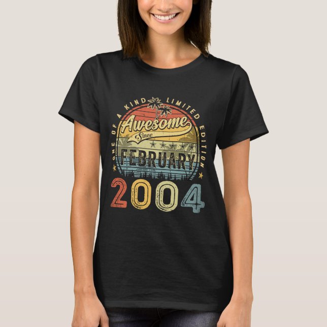 T-shirt 19e anniversaire Awesome depuis février 2004 19 an (Devant)