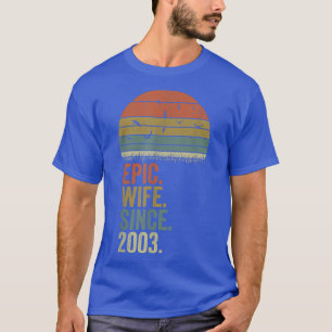T-shirt 19e Anniversaire de Mariage Femmes, Épouse Épique 