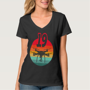 T-shirt 19e Anniversaire I Rétro Télécommande Drones Avec 