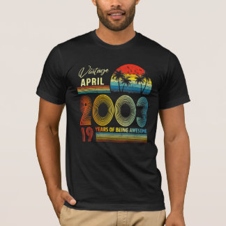 T-shirt 19e anniversaire Vintage avril 2003 19 ans