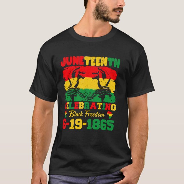 T-shirt 19e juin célébrant la liberté des Noirs 6-19-1865 (Devant)