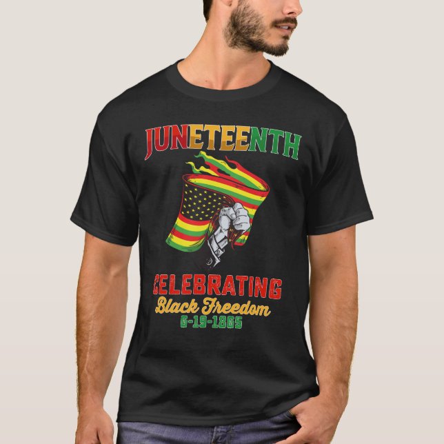 T-shirt 19e juin célébrant la liberté noire 6 19 1865 (Devant)