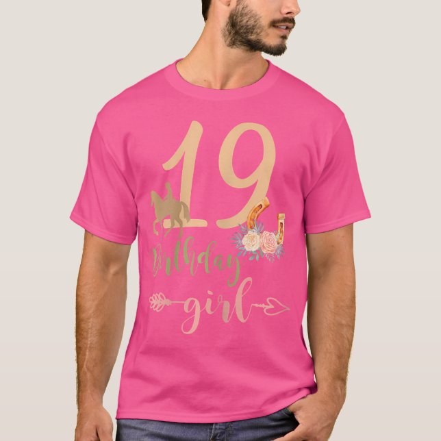T-shirt 19Th Birthday Girl Horse Lover 19 Years Birthday P (Devant)