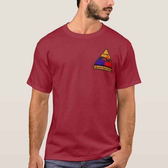 T-shirt 1/69th Chemise des panthères noires M48A3 d'armure (Devant)