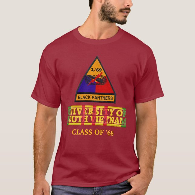 T-shirt 1/69th Université d'armure de chemise du Vietnam (Devant)