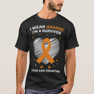 T-shirt 1 an Cancer Libre Leucémie Survivante Cadeaux Oran