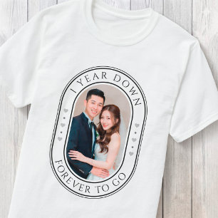 T-shirt 1 an écoulé 1ère anniversaire de mariage avec phot