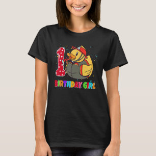 T-shirt 1 Anniversaire Anniversaire Cute Caoutchouc Ducky