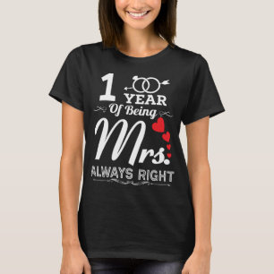 T-shirt 1 Ans d'existence de Mme Wife 1er anniversaire Mar