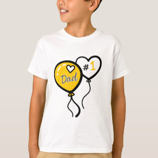 T-shirt #1 Ballons en forme de cœur pour Papa Fête des Pèr