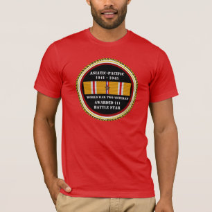 T-shirt 1 ÉTOILE DE BATAILLE 2ÈME GUERRE MONDIALE Asiatiqu