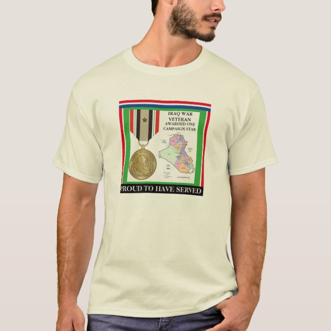 T-SHIRT 1 ÉTOILE DE CAMPAGNE VÉTÉRAN DE GUERRE IRAK (Devant)