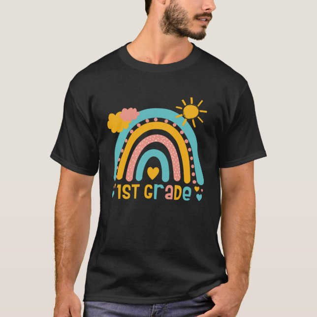 T-shirt 1 Grade rainbow eight graders class back to school (Devant)