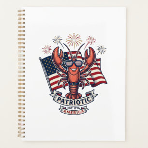 T-Shirt_1 Gravure Vintage Drapeau Homard Patriotiq
