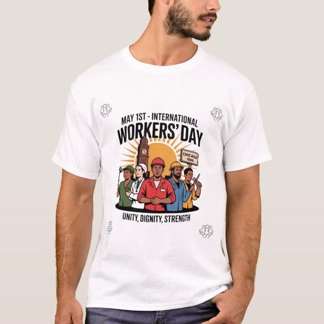 T - Shirt - 1. Mai - Internationaler Arbeitstag | (Vorderseite)