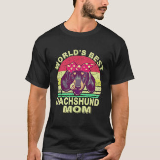 T-shirt 1 Meilleur Papa Dachshund au Monde Vintage