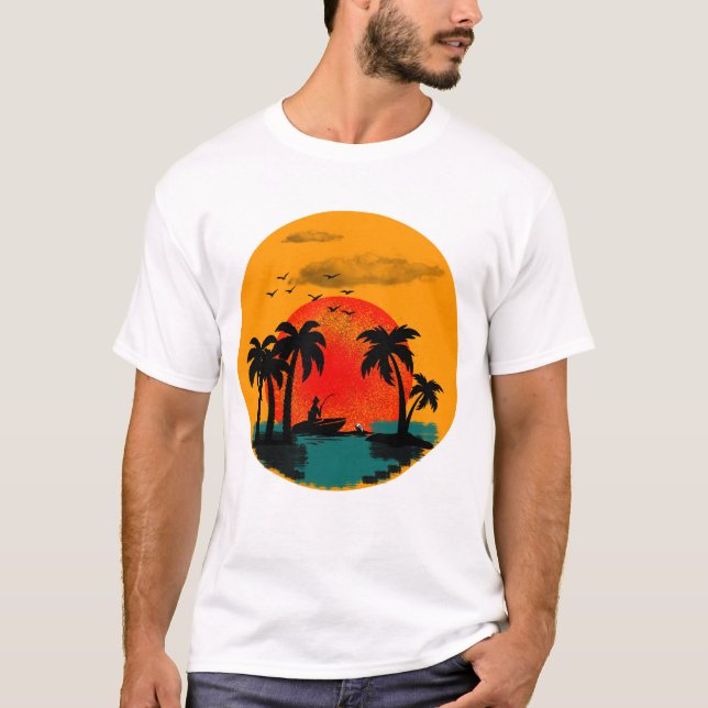 T-shirt 1. Pêche : Connexion avec la nature (Devant)