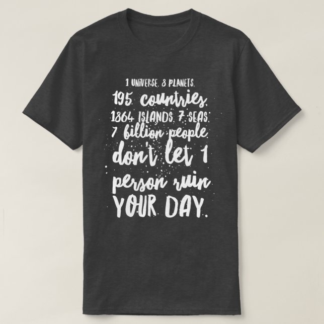T-shirt 1 Univers 8 planètes 195 Pays 1864 Îles 7 (Design devant)