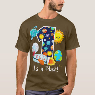 T-shirt 1 Year Old Outer Space 1st Birthday Party 1 Is A B