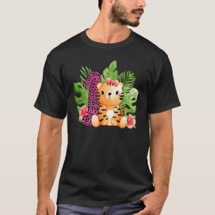 T-shirt 1er Anniversaire Filles Tigre 1 Anniversaire Safar