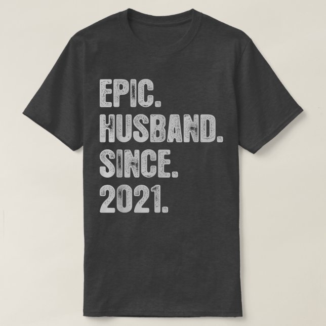 T-shirt 1er anniversaire Mariage pour lui Mari épopé depui (Design devant)