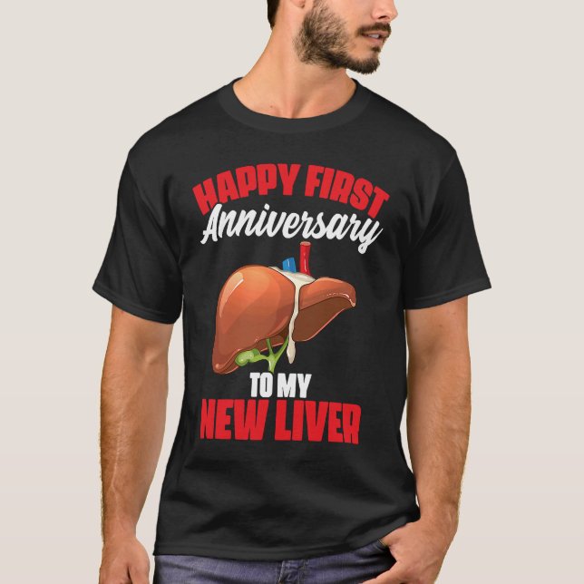 T-shirt 1er anniversaire Transplant le foie Bénéficiaire S (Devant)