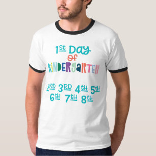 T-shirt 1er jour de maternelle blanche Drapeau de base mas