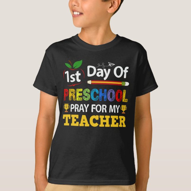 T-shirt 1Er Jour De Prière Préscolaire Pour Mon Enseignant (Devant)