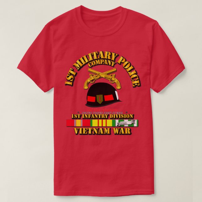 T-shirt 1er MP Compagnie 1ère Inf Div Vietnam avec SVC (Design devant)