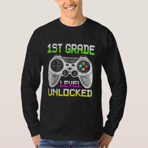T-shirt 1er niveau déverrouillé pour GAMER 1ER JOUR DE SCH