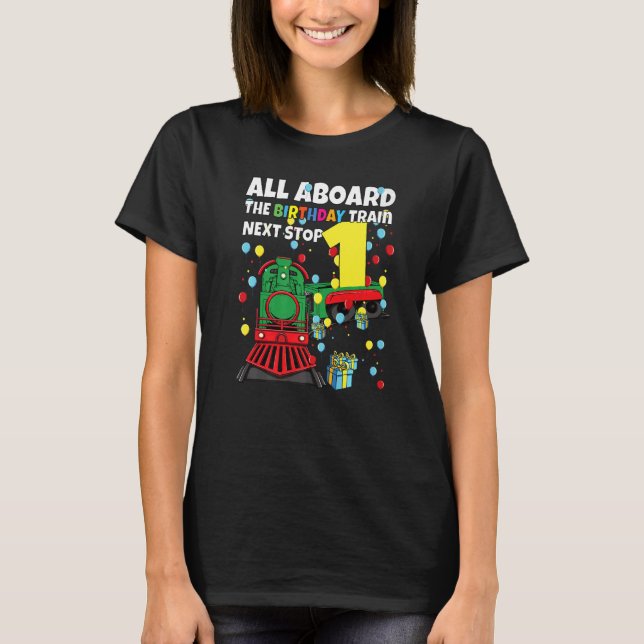 T-shirt 1er Train Anniversaire Tout à bord Train Anniversa (Devant)