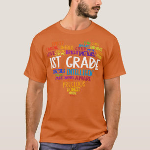 T-shirt 1ère année Coeur Retour à l'école Mot Cloud Étudia