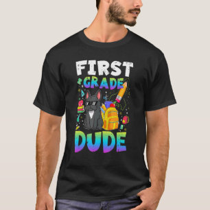 T-shirt 1ère année Dude French Bulldog Retour à l'école